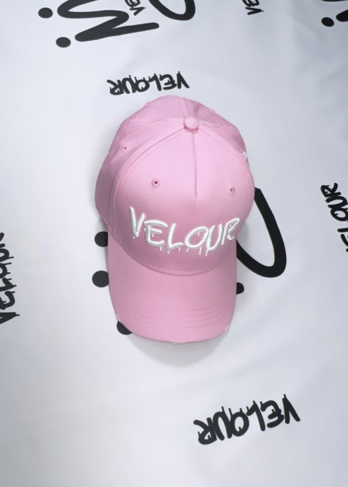 VELOUR CAP - BABY PINK